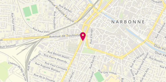Plan de Najah Coiffure, 3 avenue Général Leclerc, 11100 Narbonne