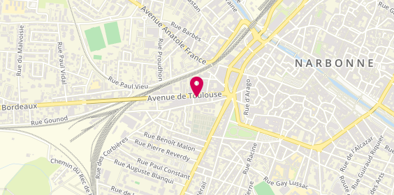 Plan de Côté Coiffure, 19 avenue de Toulouse, 11100 Narbonne