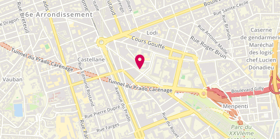 Plan de Les Coiffeurs du Sud, 45 avenue Jules Cantini, 13006 Marseille