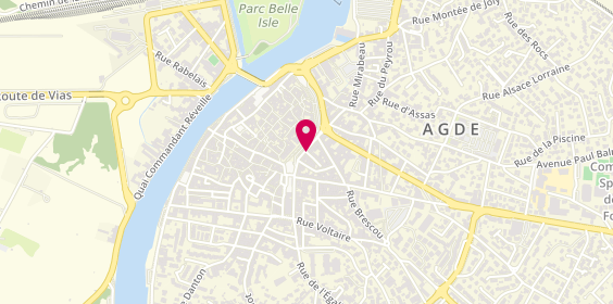 Plan de Agde Coiffure, 18 Rue Jean Jacques Rousseau, 34300 Agde