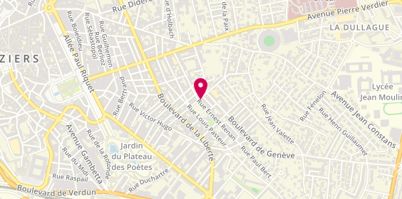 Plan de Joelle Ruiz, 11 Rue Rue Ernest Renan, 34500 Béziers