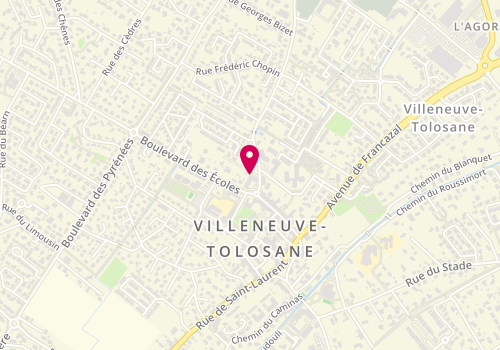 Plan de Aurélien Cazor Coiffeur, 1 Avenue de Cugnaux, 31270 Villeneuve-Tolosane