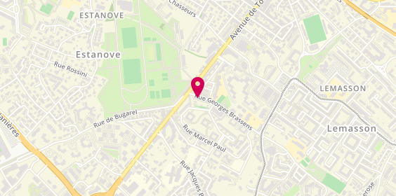 Plan de Brigitte Coiffure, 9 Rue Georges Brassens, 34070 Montpellier