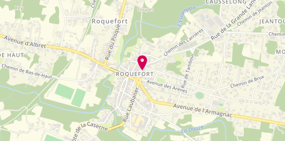 Plan de Anna Coiffure, 52 place du Pijorin, 40120 Roquefort