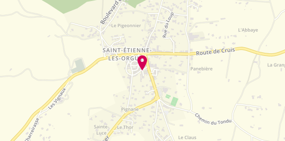Plan de Passion Coiffure, place Pasteur, 04230 Saint-Étienne-les-Orgues