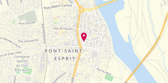 Plan de 3J Coiffure, 5 place de la République, 30130 Pont-Saint-Esprit