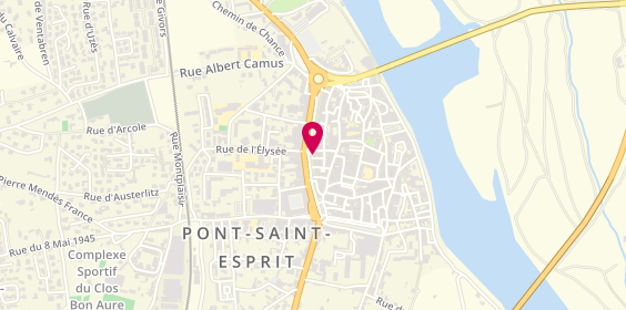 Plan de Jms Coiffure, 8 Rue des 3 Journées, 30130 Pont-Saint-Esprit