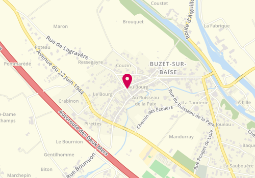 Plan de Sandrine Coiffure, Rue Maurice Luxembourg, 47160 Buzet-sur-Baïse