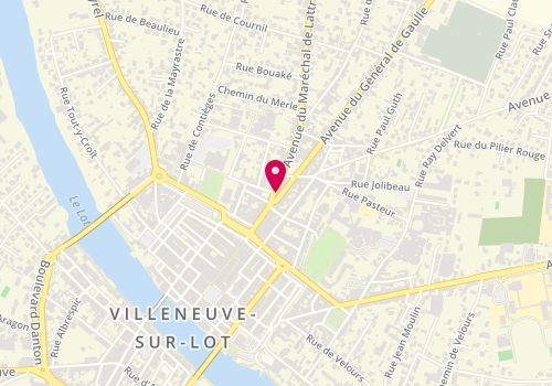 Plan de NS Coiffure, 1 avenue du Général de Gaulle, 47300 Villeneuve-sur-Lot