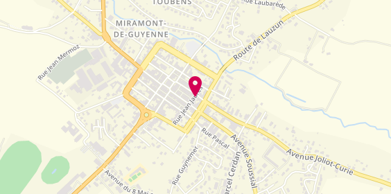 Plan de Christine Coiffure, 38 Rue Pasteur, 47800 Miramont-de-Guyenne