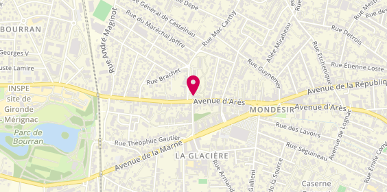 Plan de Cosy Barber, 393 avenue d'Arès, 33200 Bordeaux