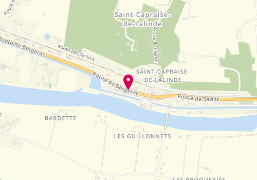 Plan de St Capraise Coiffure, 12 Route de Bergerac, 24150 Saint-Capraise-de-Lalinde