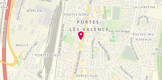 Plan de Annabelle Aurelle Coiffure, 92 Rue Jean Jaurès, 26800 Portes-lès-Valence