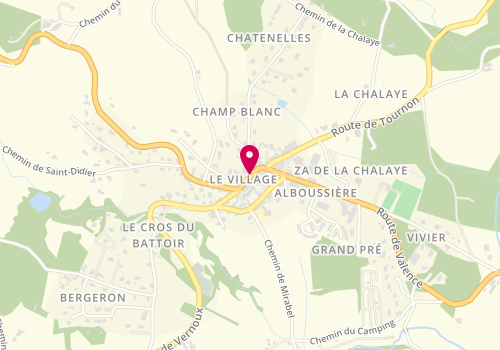 Plan de MC Coiffure, Le Village, 07440 Alboussière