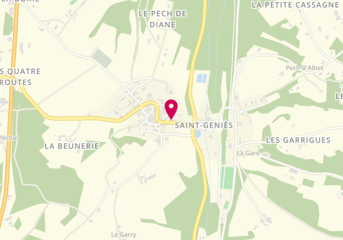 Plan de Christelle Coiffure, Lieu-Dit le Bourg, 24590 Saint-Geniès