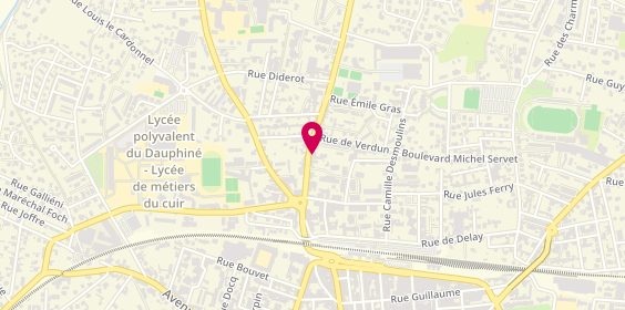 Plan de Za bou Coiffure, 28 avenue Jean Moulin, 26100 Romans-sur-Isère