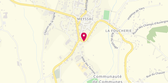 Plan de Ghislaine Coiffure, 2 Route de la Foucherie, 19500 Meyssac