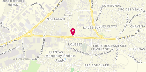 Plan de A.C Tif Coiffure / Perruquier, 549 Rue de la République, 07430 Davézieux