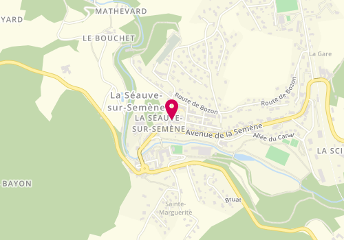 Plan de D'mel Coiffure, 4 Place de l'Eglise, 43140 La Séauve-sur-Semène