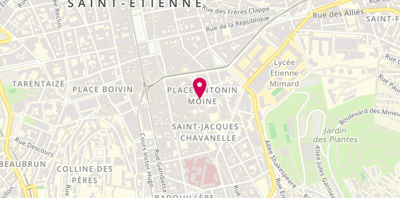 Plan de Guy's Barber Shop, 10 place Antonin Moine, 42000 Saint-Étienne