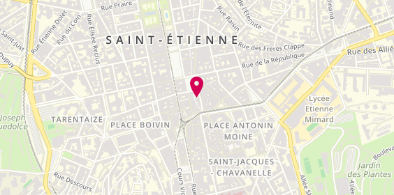 Plan de L'Atelier Coiffure Angélique, 4 Rue Grand Moulin, 42000 Saint-Étienne