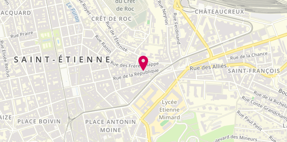 Plan de Alma Coiffure, 51 Rue de la République, 42000 Saint-Étienne