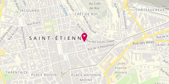 Plan de Reine la Cire, 5 Rue Jeu de l'Arc, 42000 Saint-Étienne