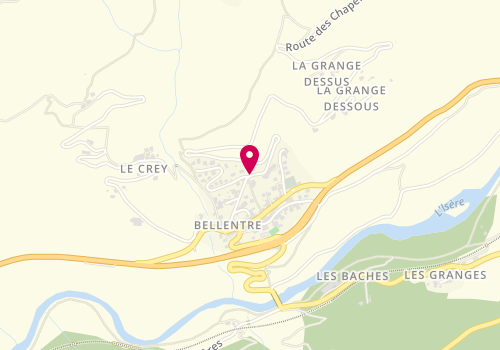 Plan de MILHAS Jessica, Bellentre 9 Route Chapelles, 73210 La Plagne-Tarentaise