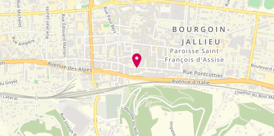Plan de Gentelmen's barbershop coiffure, 8 Rue de la République, 38300 Bourgoin-Jallieu