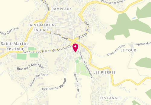 Plan de Coiffure Gérald et Alain Brevi, Rue Lavandieres, 69850 Saint-Martin-en-Haut