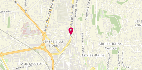 Plan de Evelyne Coiffure, 6 avenue de Saint-Simond, 73100 Aix-les-Bains