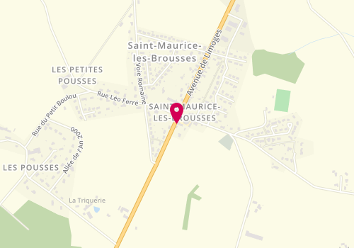 Plan de Sylvie Coiffure, 33 avenue de Limoges, 87800 Saint-Maurice-les-Brousses