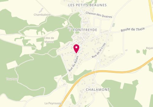 Plan de Faby Coiff, 48 Rue du Relais, 63122 Saint-Genès-Champanelle