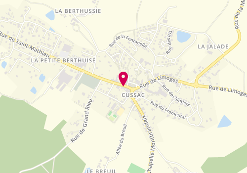 Plan de Fabienne Coiffure, 15 Rue de Saint-Mathieu, 87150 Cussac