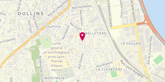 Plan de Franck Coiffure, 70 Rue Charton, 69600 Oullins-Pierre-Bénite