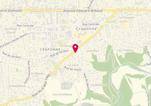 Plan de Esprit Coiffure, 2 Rue du Viard, 69290 Craponne