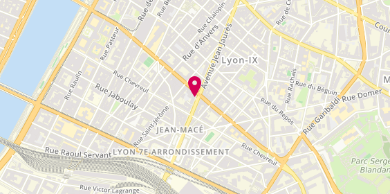 Plan de Tsikas coiffure, 68 avenue Jean Jaurès, 69007 Lyon
