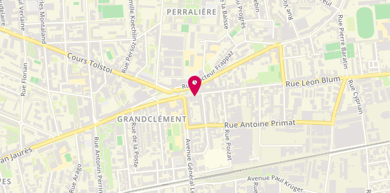 Plan de GM Coiffure, 6 Rue Léon Blum, 69100 Villeurbanne