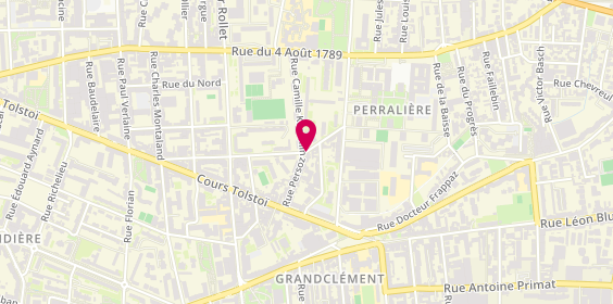 Plan de Evelyne Coiffure, 20 Rue Persoz, 69100 Villeurbanne