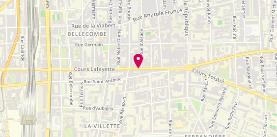 Plan de B'In Coiffure, 318 Cours Lafayette, 69003 Lyon