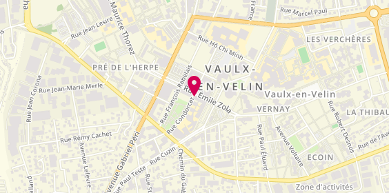 Plan de Al - Coiffure, 21 Rue Emile Zola, 69120 Vaulx-en-Velin
