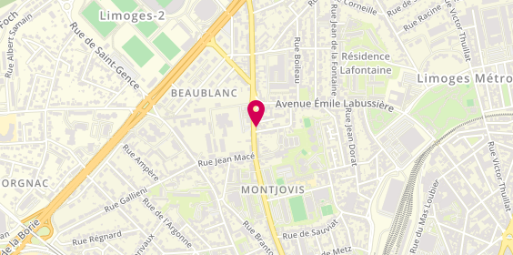 Plan de Coiff' Beaublanc, 132 avenue Montjovis, 87000 Limoges