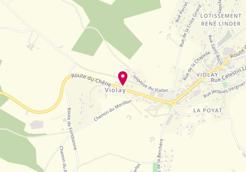 Plan de Laetitia Coiffure, 140 Route du Chene, 42780 Violay