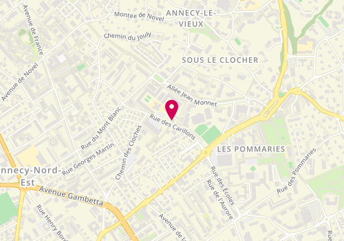 Plan de L'Atelier du Coiffeur, 6 Rue des Carillons, 74940 Annecy
