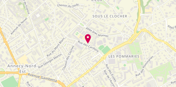 Plan de L'Atelier du Coiffeur, 6 Rue des Carillons, 74940 Annecy