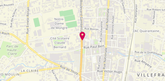 Plan de Ginette Coiffure, 72 Boulevard Gambetta, 69400 Villefranche-sur-Saône