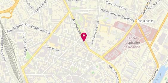 Plan de 11 Avenue Coiffure, 11 avenue de Paris, 42300 Roanne