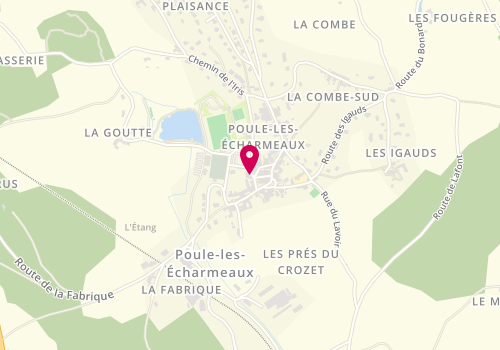 Plan de Stephanie Coiffure, Le Bourg, 69870 Poule-les-Écharmeaux