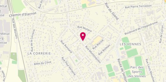 Plan de Coiff et Moi, 19 Rue Montesquieu, 01000 Bourg-en-Bresse