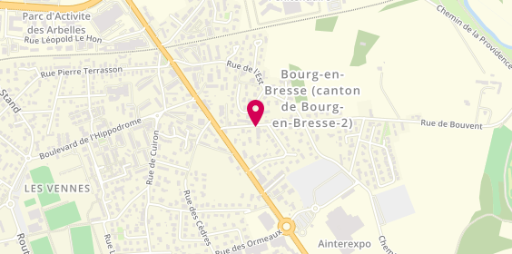 Plan de NUANCES COIFFURE (salon coiffure femmes), 4 Rue de Bouvent, 01000 Bourg-en-Bresse